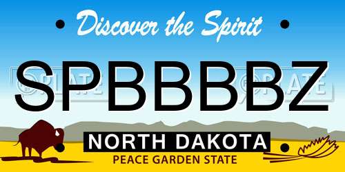 SPBBBBZ North Dakota License Plate