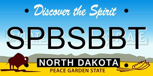 SPBSBBT North Dakota License Plate