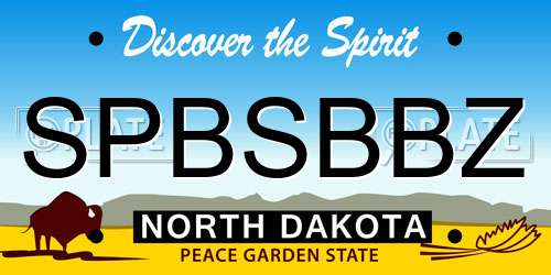 SPBSBBZ North Dakota License Plate