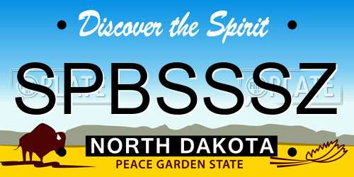SPBSSSZ North Dakota License Plate