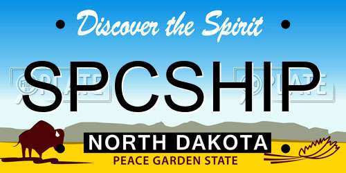 SPCSHIP North Dakota License Plate
