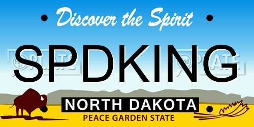 SPDKING North Dakota License Plate
