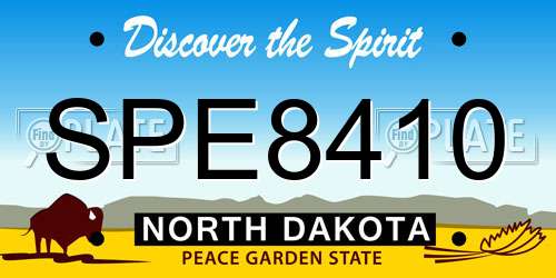 SPE8410 North Dakota License Plate