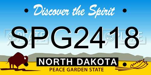 SPG2418 North Dakota License Plate