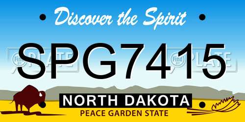SPG7415 North Dakota License Plate