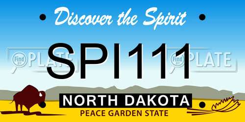 SPI111 North Dakota License Plate