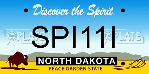 SPI11I North Dakota License Plate