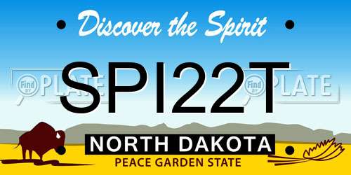 SPI22T North Dakota License Plate