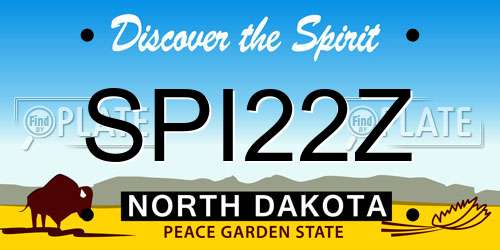 SPI22Z North Dakota License Plate