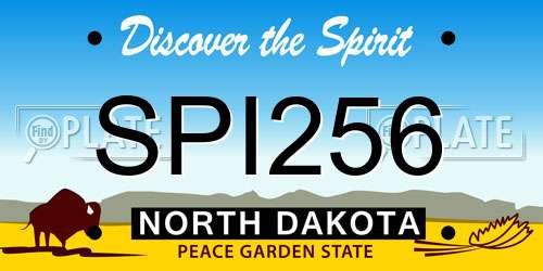 SPI256 North Dakota License Plate