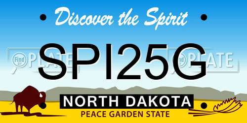 SPI25G North Dakota License Plate