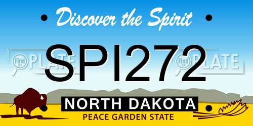 SPI272 North Dakota License Plate