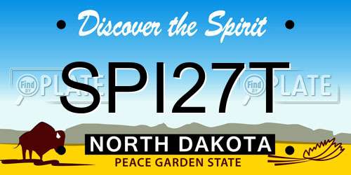 SPI27T North Dakota License Plate