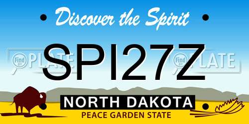 SPI27Z North Dakota License Plate