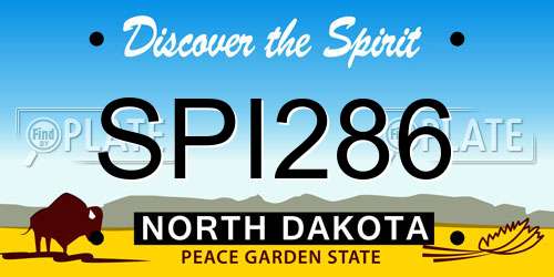 SPI286 North Dakota License Plate