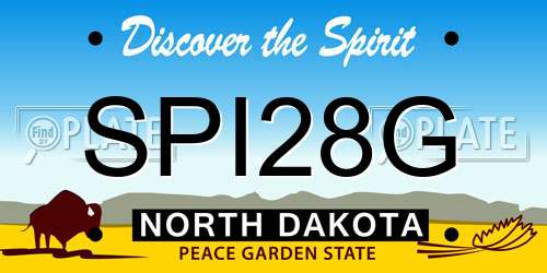 SPI28G North Dakota License Plate