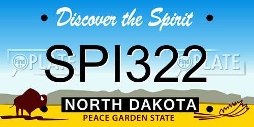 SPI322 North Dakota License Plate