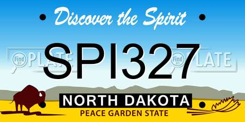 SPI327 North Dakota License Plate