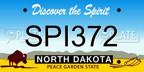 SPI372 North Dakota License Plate