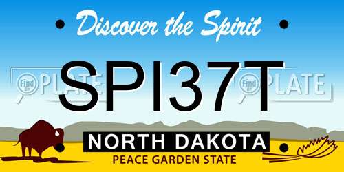 SPI37T North Dakota License Plate