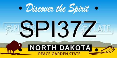 SPI37Z North Dakota License Plate