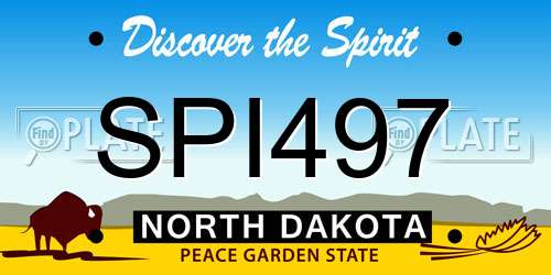SPI497 North Dakota License Plate