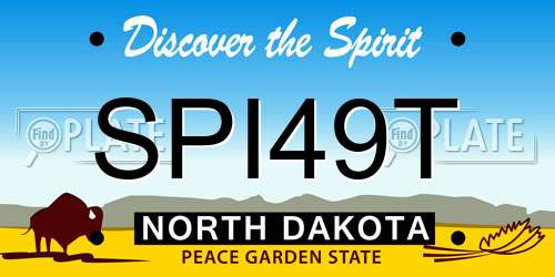 SPI49T North Dakota License Plate