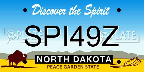 SPI49Z North Dakota License Plate
