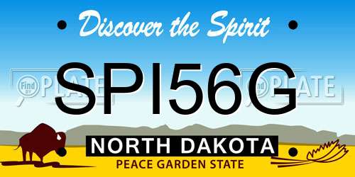 SPI56G North Dakota License Plate