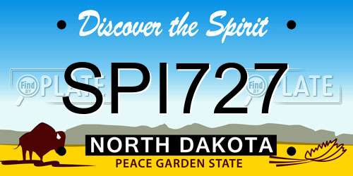 SPI727 North Dakota License Plate