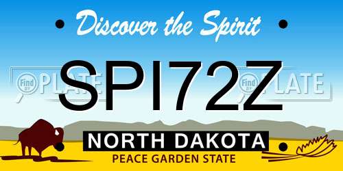 SPI72Z North Dakota License Plate