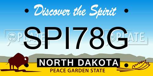 SPI78G North Dakota License Plate