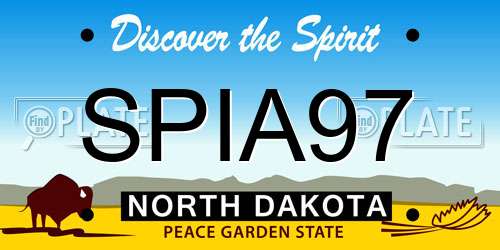 SPIA97 North Dakota License Plate