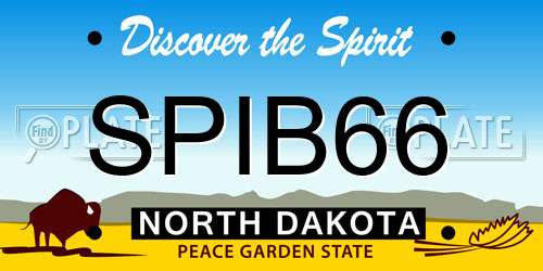 SPIB66 North Dakota License Plate