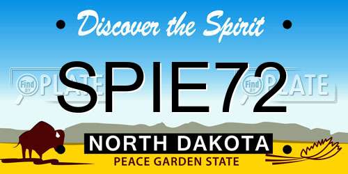SPIE72 North Dakota License Plate