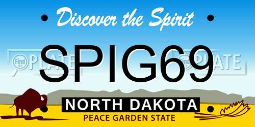 SPIG69 North Dakota License Plate