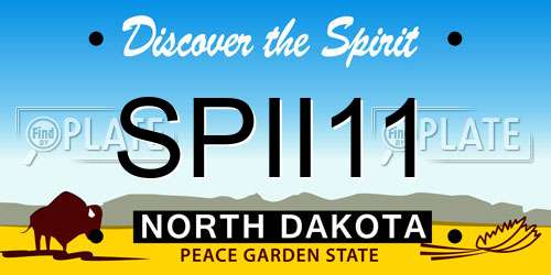 SPII11 North Dakota License Plate