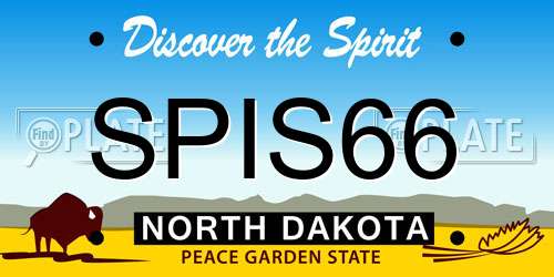 SPIS66 North Dakota License Plate