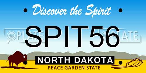 SPIT56 North Dakota License Plate