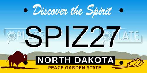 SPIZ27 North Dakota License Plate