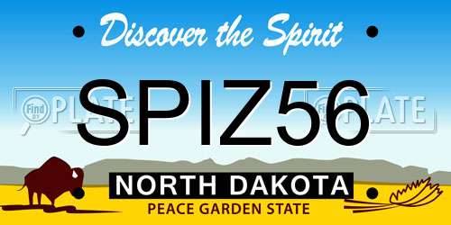 SPIZ56 North Dakota License Plate