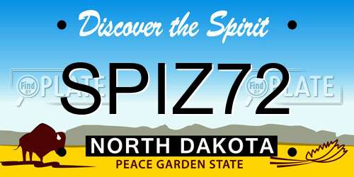 SPIZ72 North Dakota License Plate