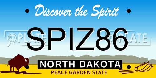 SPIZ86 North Dakota License Plate
