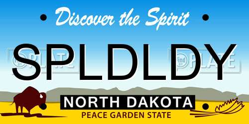 SPLDLDY North Dakota License Plate