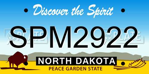 SPM2922 North Dakota License Plate