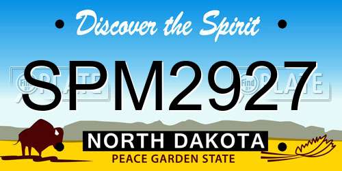 SPM2927 North Dakota License Plate