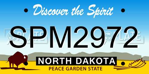 SPM2972 North Dakota License Plate