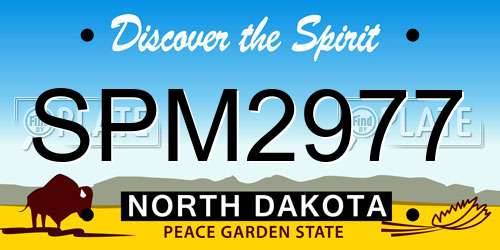 SPM2977 North Dakota License Plate