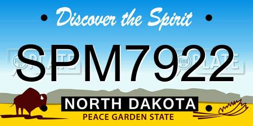 SPM7922 North Dakota License Plate