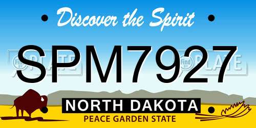 SPM7927 North Dakota License Plate